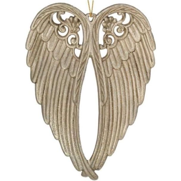 Shop For 5.5" Angel Wing Ornament: Champagne Gold at Michelle's aDOORable Creations