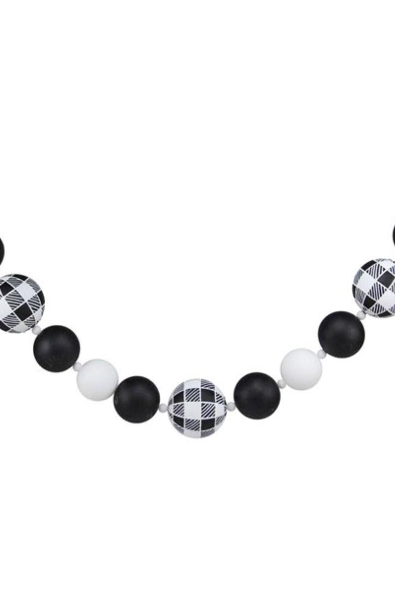Shop For 6' Check Ball Garland: Black/White at Michelle's aDOORable Creations