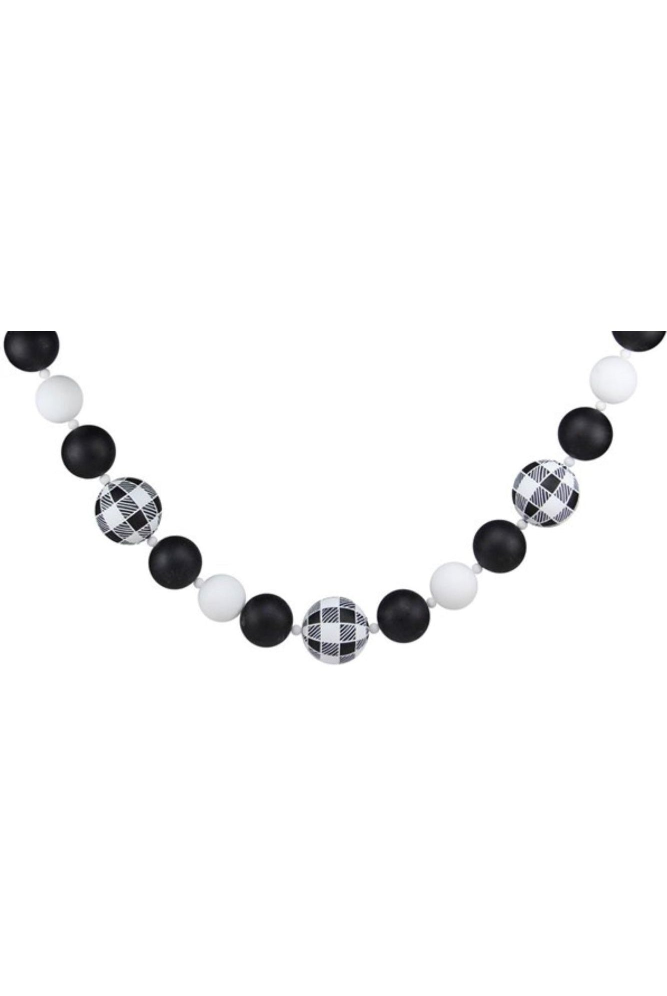 6' Check Ball Garland: Black/White - Michelle's aDOORable Creations - Garland