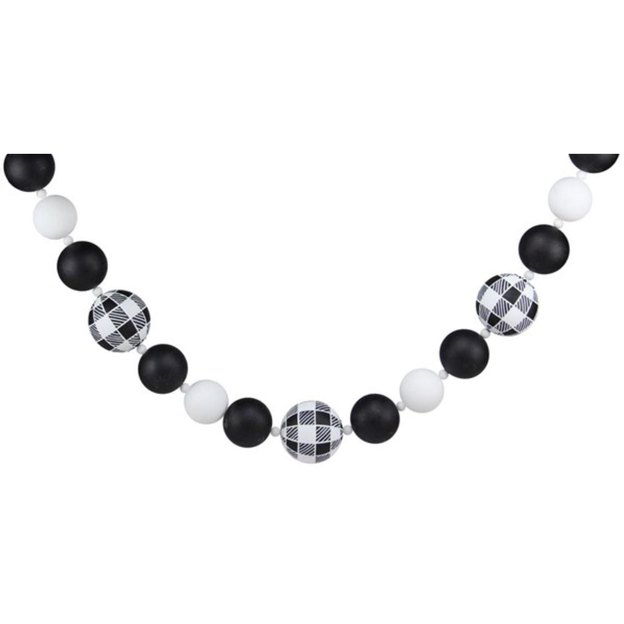 Shop For 6' Check Ball Garland: Black/White at Michelle's aDOORable Creations
