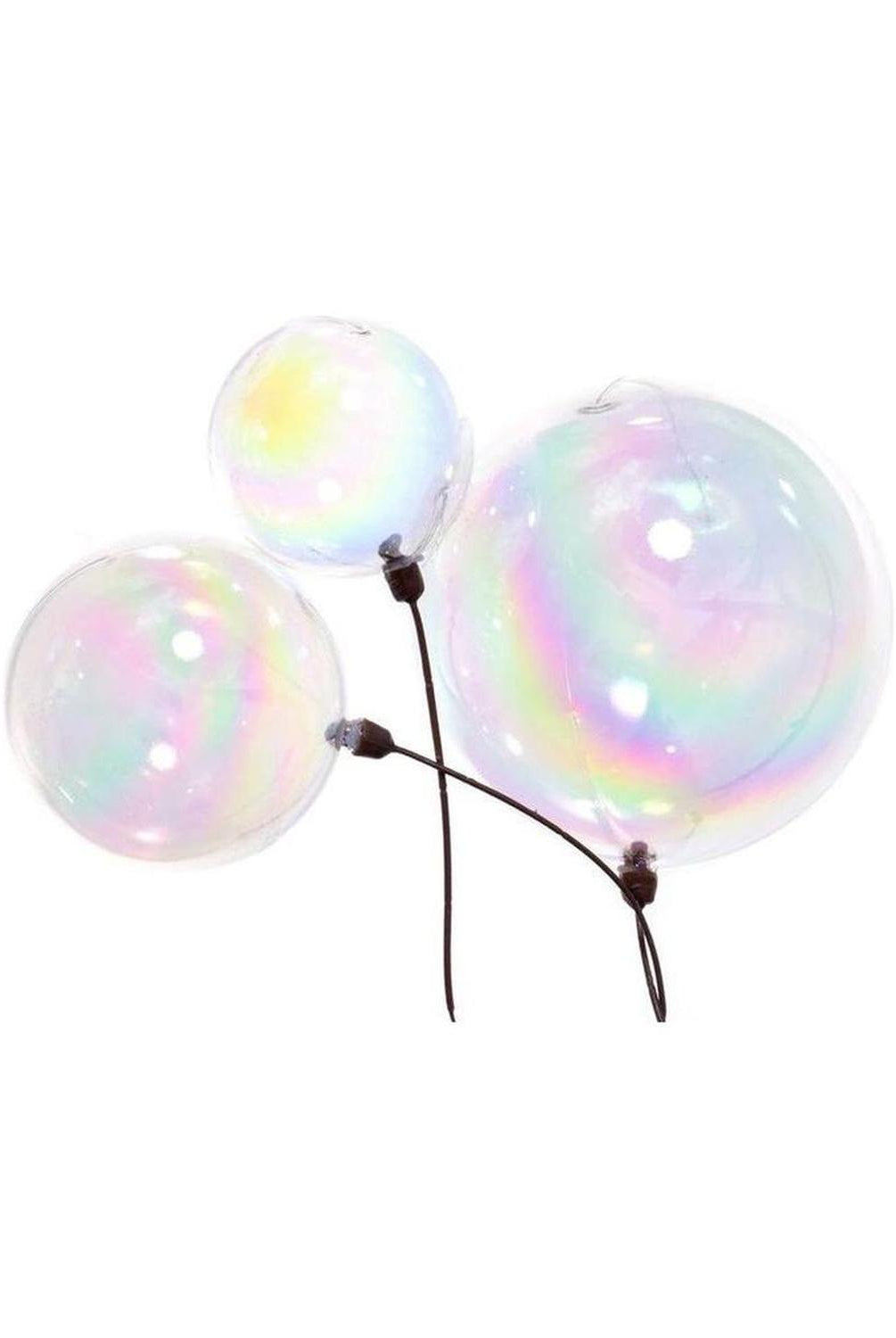 6' Clear Iridescent Branch Ball Wire Garland