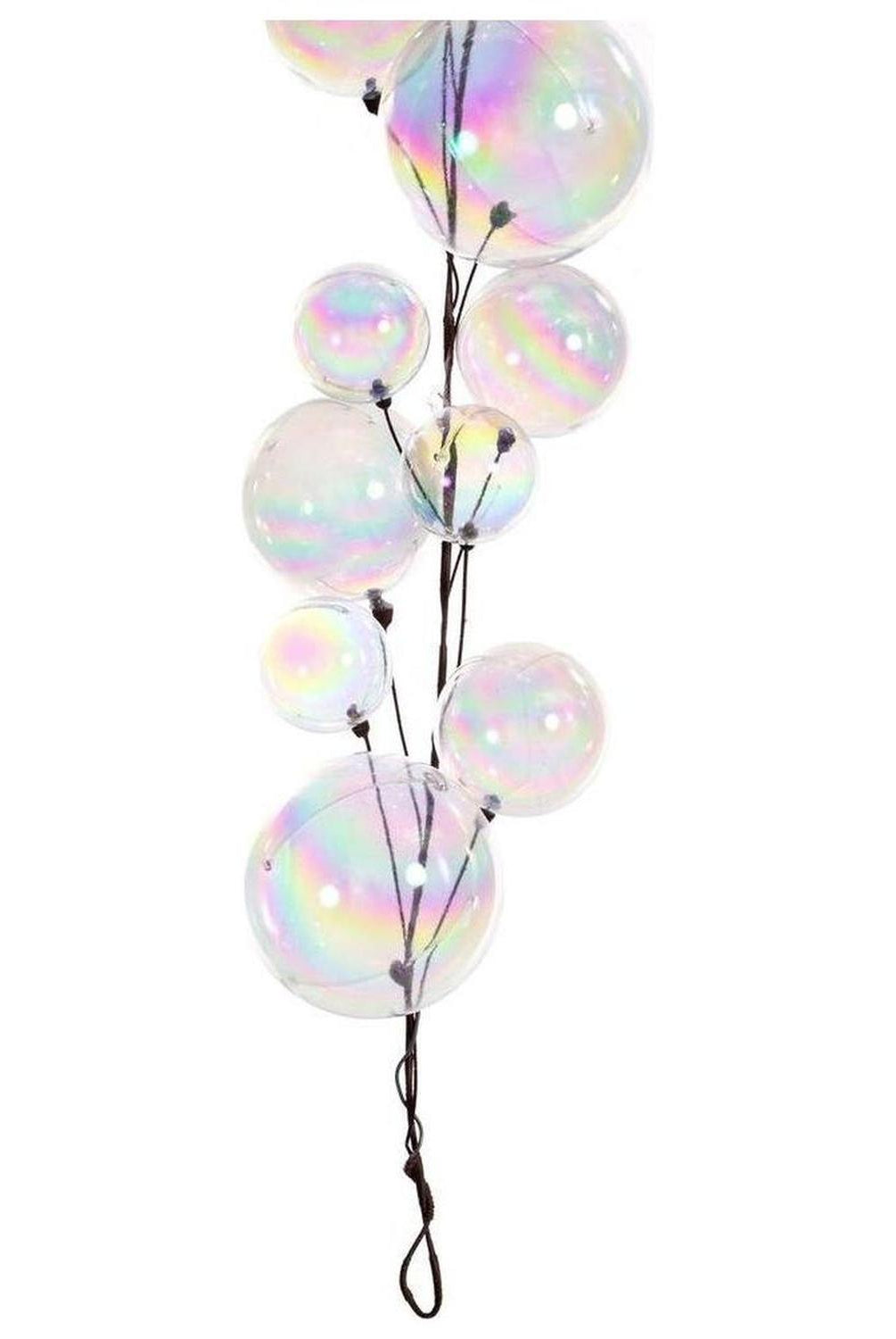 6' Clear Iridescent Branch Ball Wire Garland