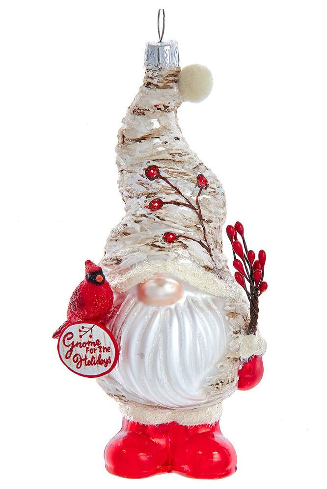6" Glass Birch Berries Gnome Ornament - Michelle's aDOORable Creations - Holiday Ornaments