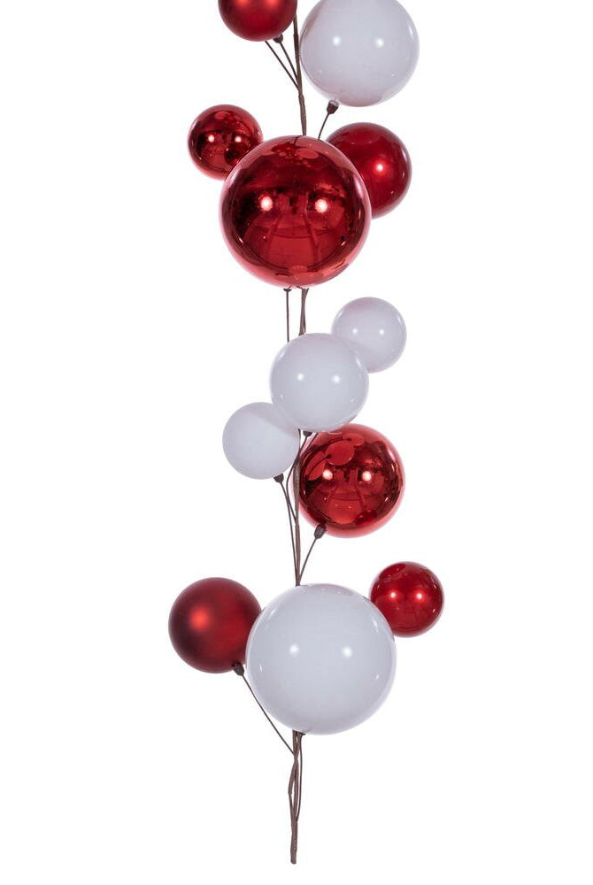 Shop For 6' Red and White Ball Branch Garland at Michelle's aDOORable Creations
