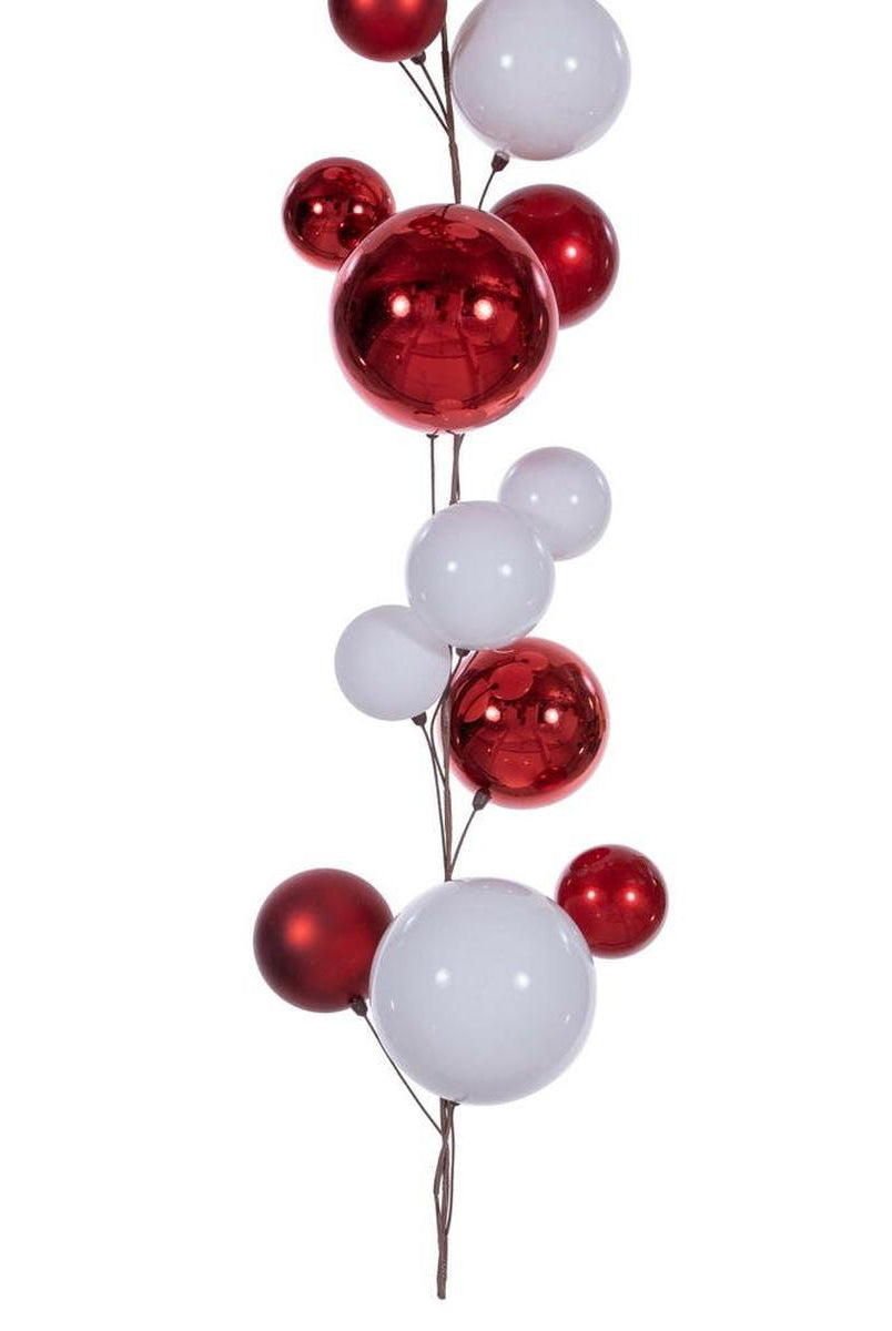 Shop For 6' Red and White Ball Branch Garland at Michelle's aDOORable Creations