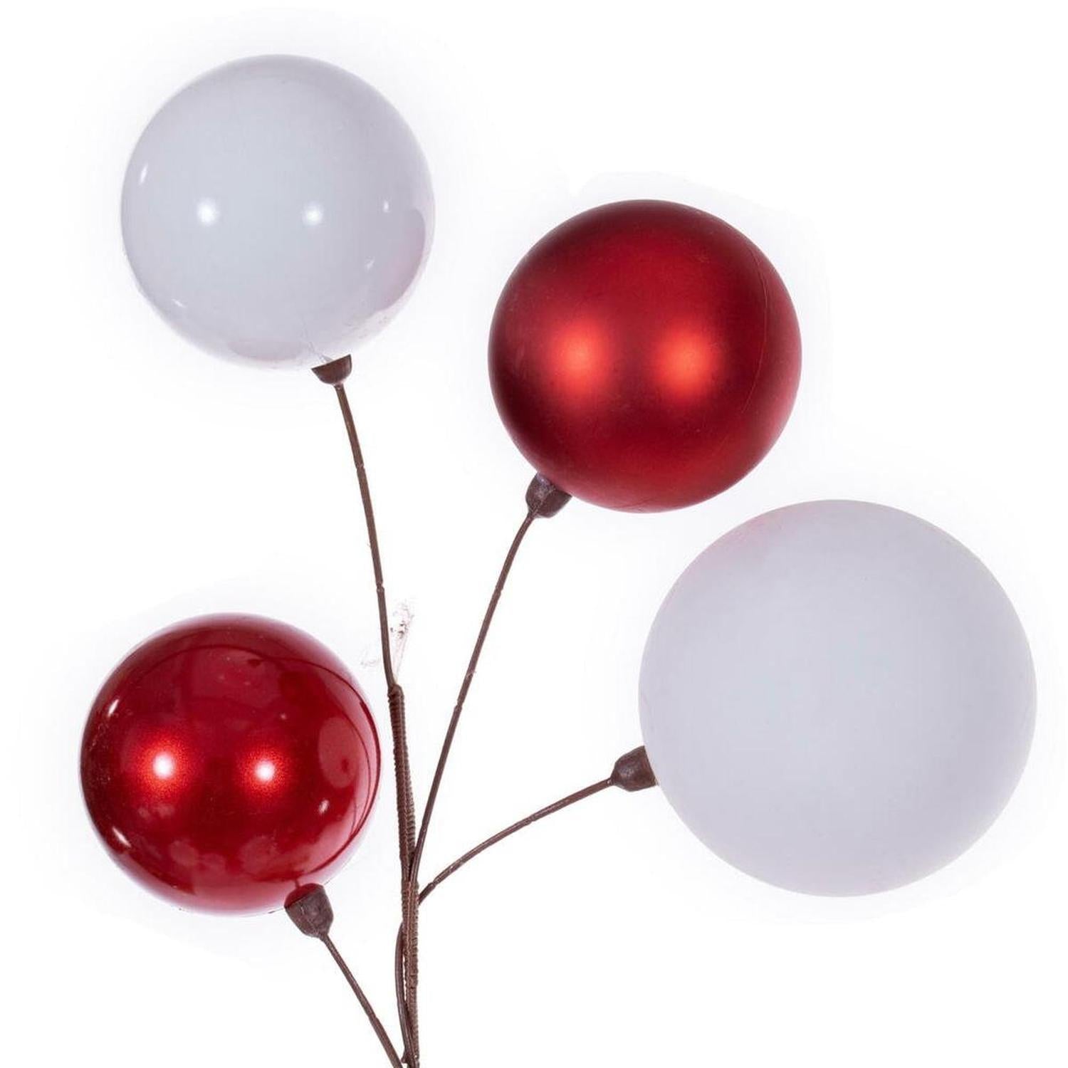 Shop For 6' Red and White Ball Branch Garland at Michelle's aDOORable Creations