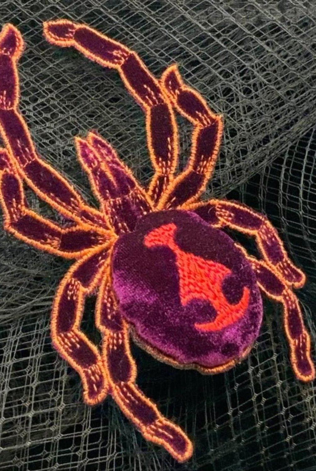 Shop For 6" Velvet Spider Clip: Black/Purple at Michelle's aDOORable Creations