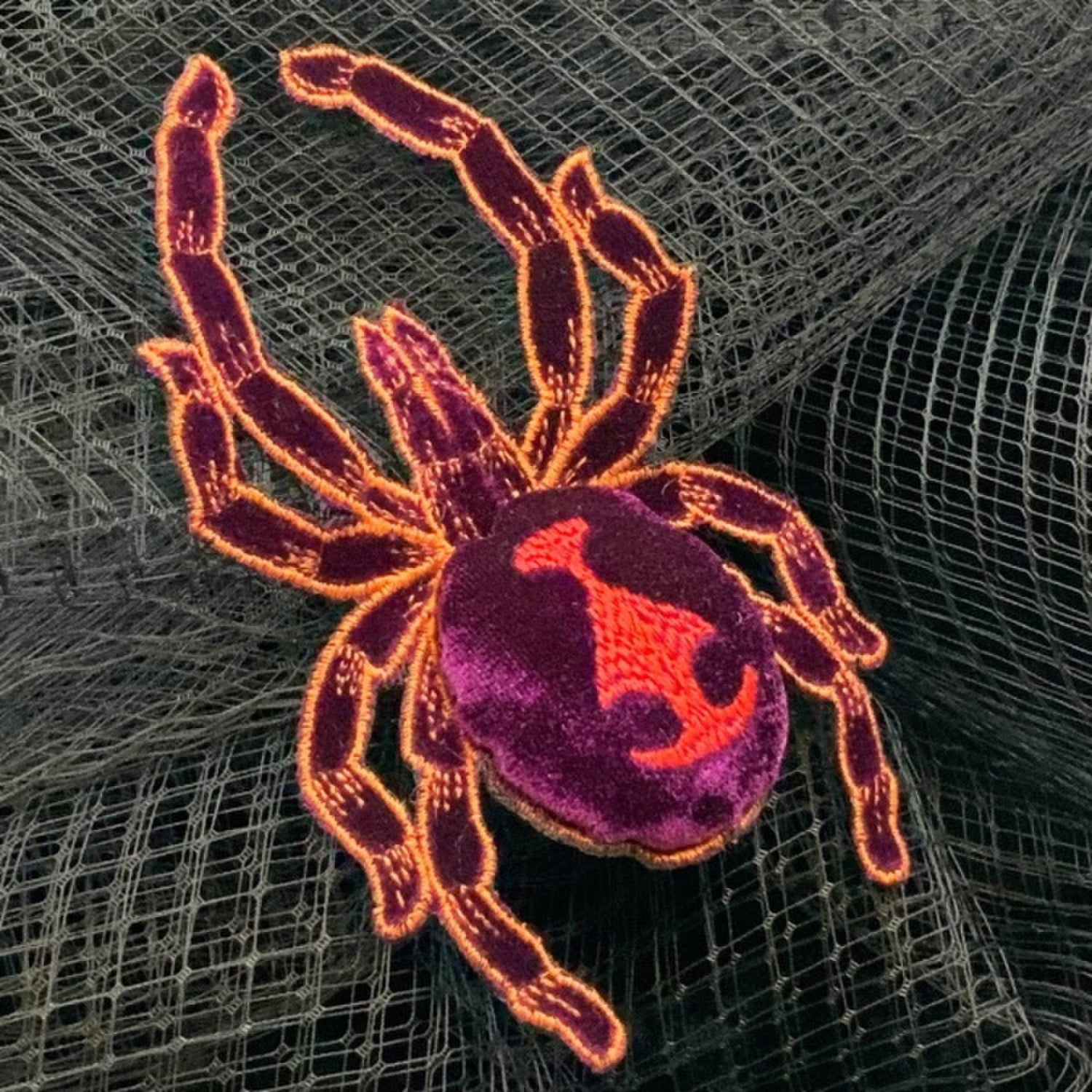 Shop For 6" Velvet Spider Clip: Black/Purple at Michelle's aDOORable Creations