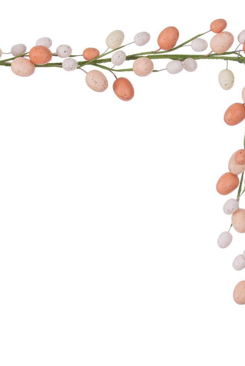 Shop For 60" Artificial Coral/White Easter Eggs Garland at Michelle's aDOORable Creations