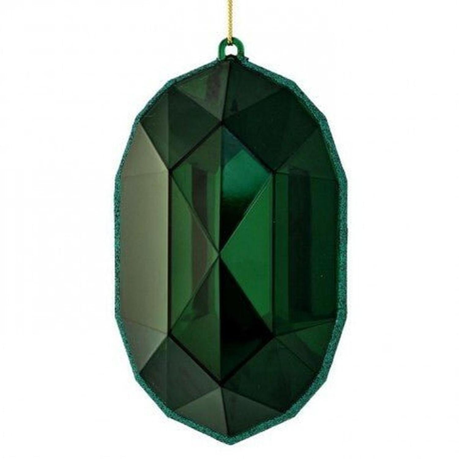 Shop For 6.5" Acrylic Oval Jewel Ornament: Emerald Green at Michelle's aDOORable Creations