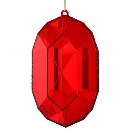 Shop For 6.5" Acrylic Oval Jewel Ornament: Red at Michelle's aDOORable Creations