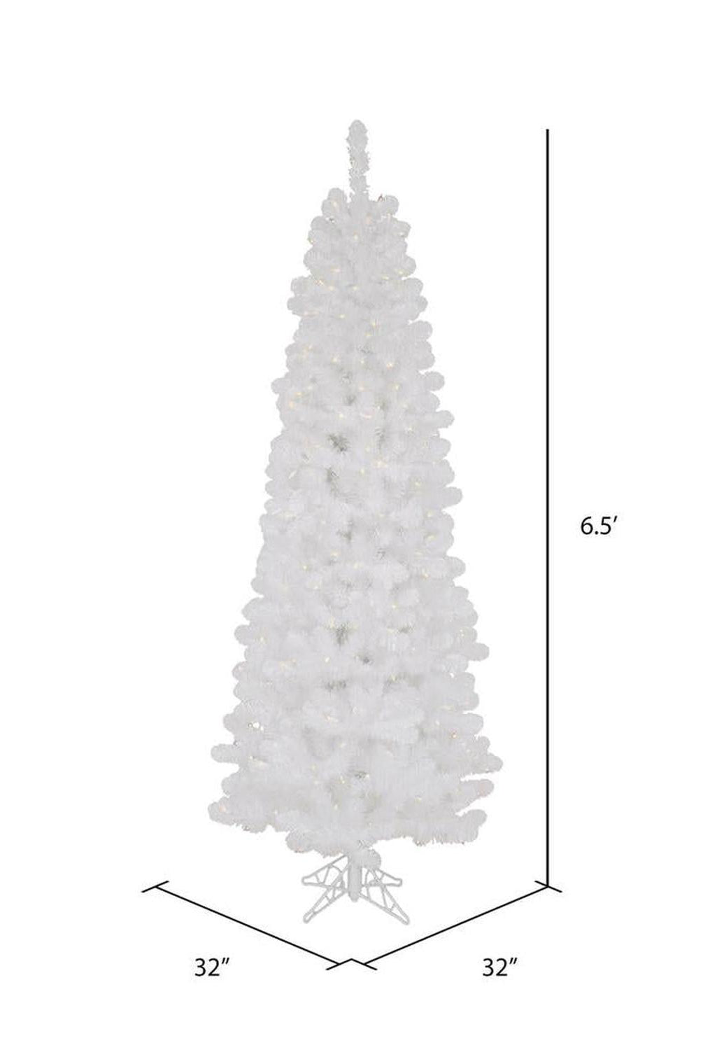 Shop For 6.5' White Salem Pencil Pine Artificial Christmas Tree with 250 Clear Lights at Michelle's aDOORable Creations