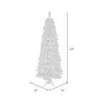 Shop For 6.5' White Salem Pencil Pine Artificial Christmas Tree with 250 Clear Lights at Michelle's aDOORable Creations