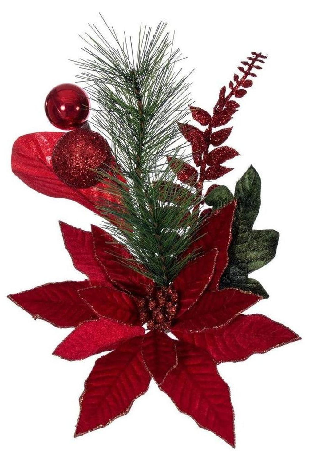 72" Merry Red Poinsettia Decorated Garland