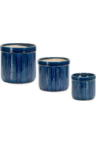 7.25" Blue Abstract Planter Pots (Set of 3) - Michelle's aDOORable Creations - Containers