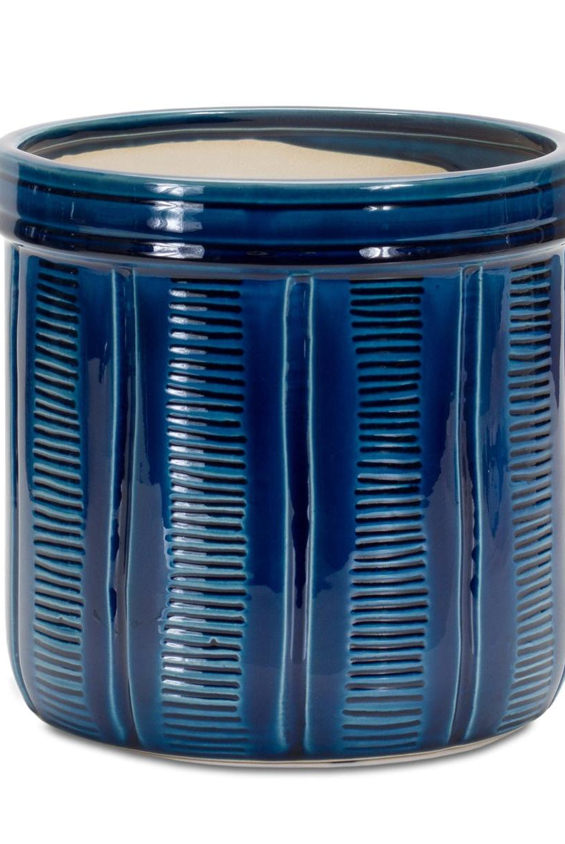 Shop For 7.25" Blue Abstract Planter Pots (Set of 3) at Michelle's aDOORable Creations
