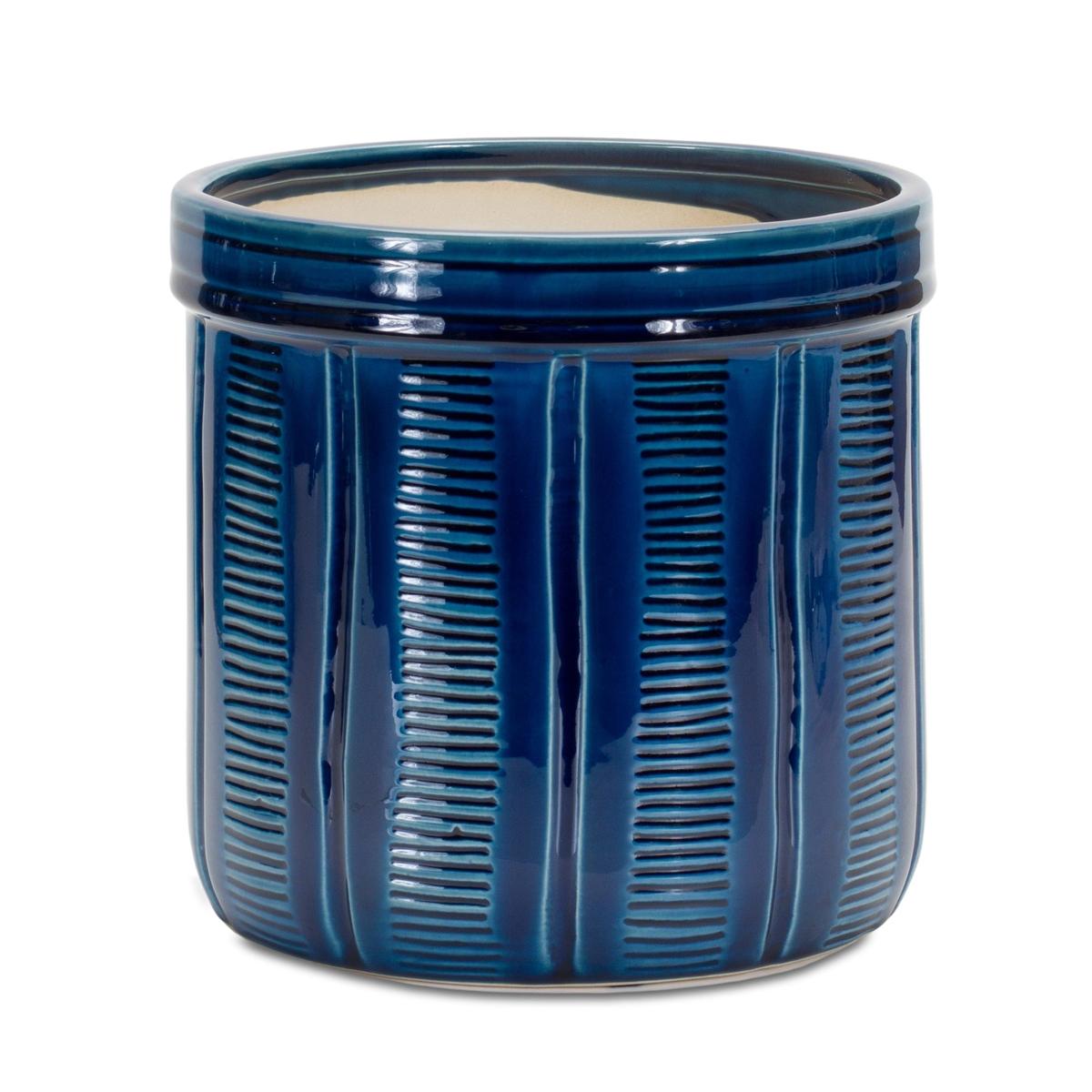 Shop For 7.25" Blue Abstract Planter Pots (Set of 3) at Michelle's aDOORable Creations