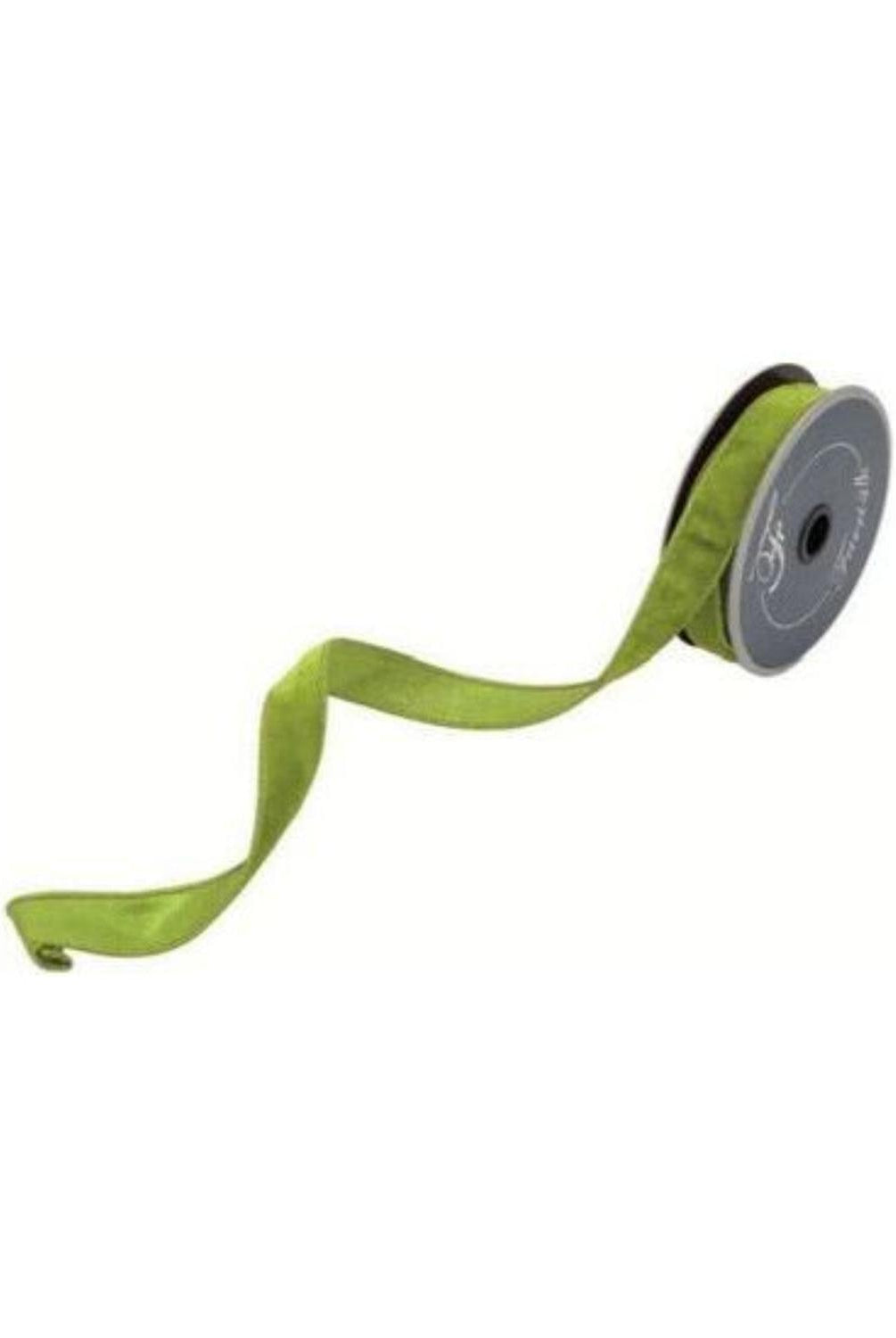 .75" Velvet Luster Ribbon: Lime Green (10 Yards)