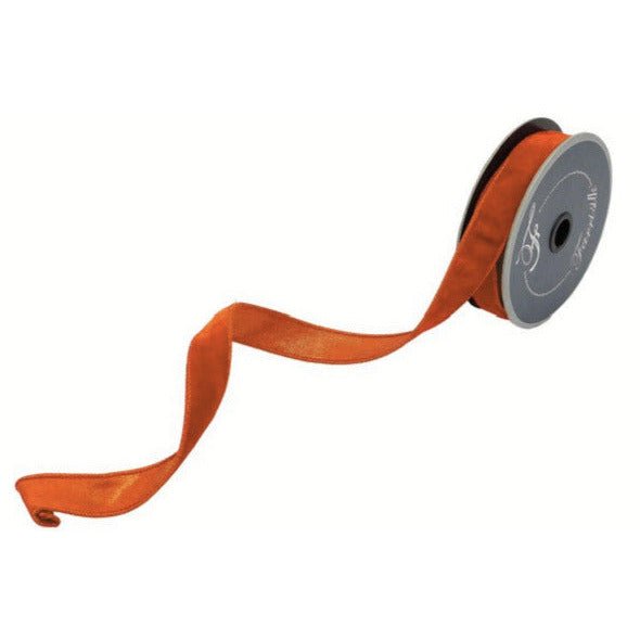 Shop For .75" Velvet Luster Ribbon: Orange (10 Yards) at Michelle's aDOORable Creations