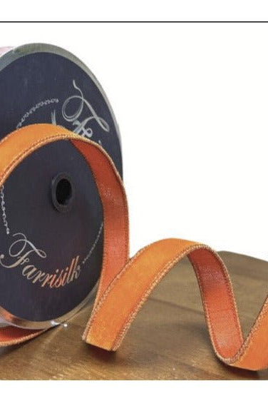 Shop For .75" Velvet Luster Ribbon: Orange (10 Yards) at Michelle's aDOORable Creations