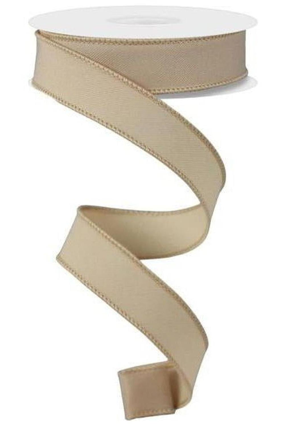 7/8" Diagonal Weave Ribbon: Light Beige (10 Yards)