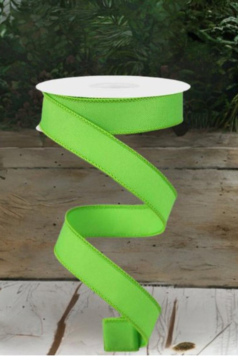 Shop For 7/8" Diagonal Weave Ribbon: Lime Green (10 Yards) at Michelle's aDOORable Creations