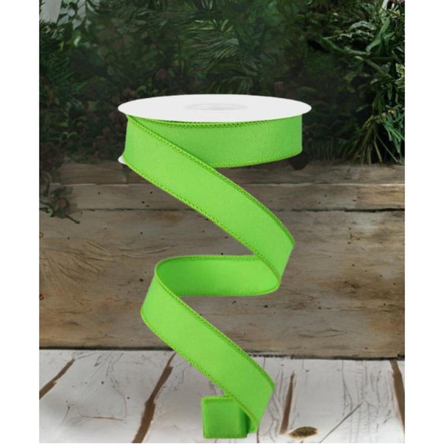 Shop For 7/8" Diagonal Weave Ribbon: Lime Green (10 Yards) at Michelle's aDOORable Creations
