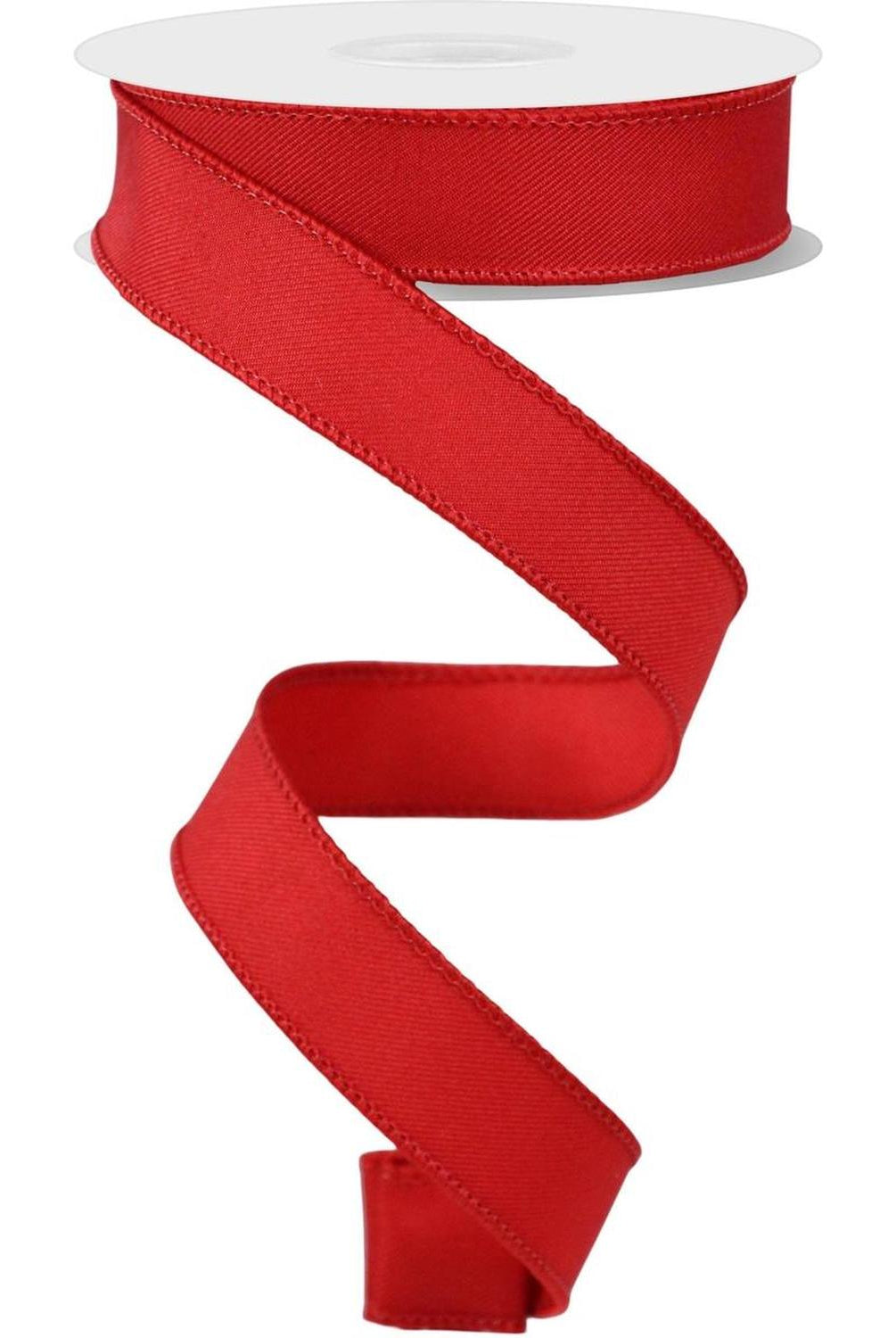 7/8" Diagonal Weave Ribbon: Red (10 Yards)
