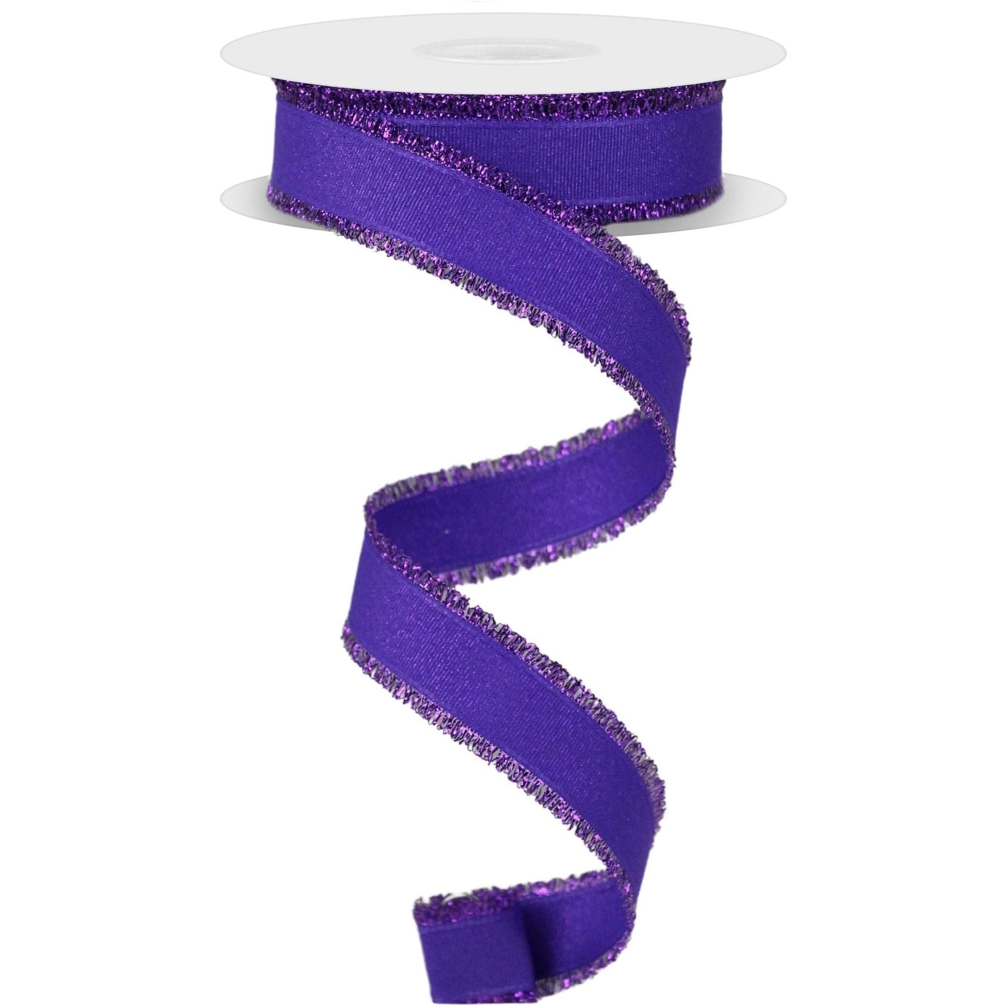 Shop For 7/8" Fuzzy Edge Ribbon: Purple (10 Yards) at Michelle's aDOORable Creations