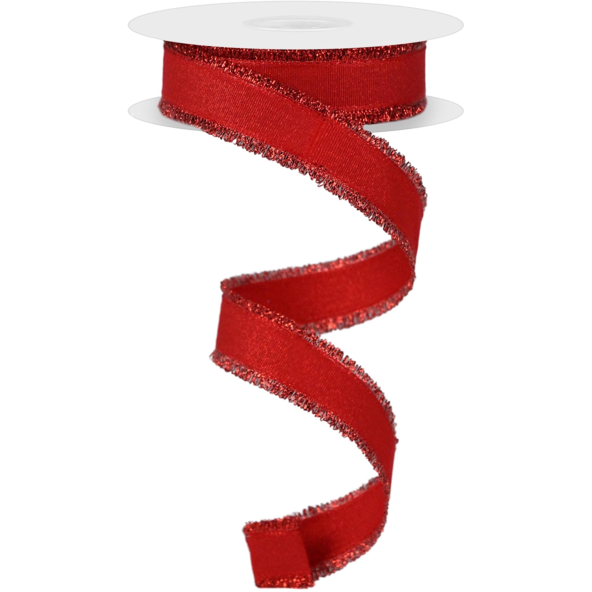 Shop For 7/8" Fuzzy Edge Ribbon: Red (10 Yards) at Michelle's aDOORable Creations