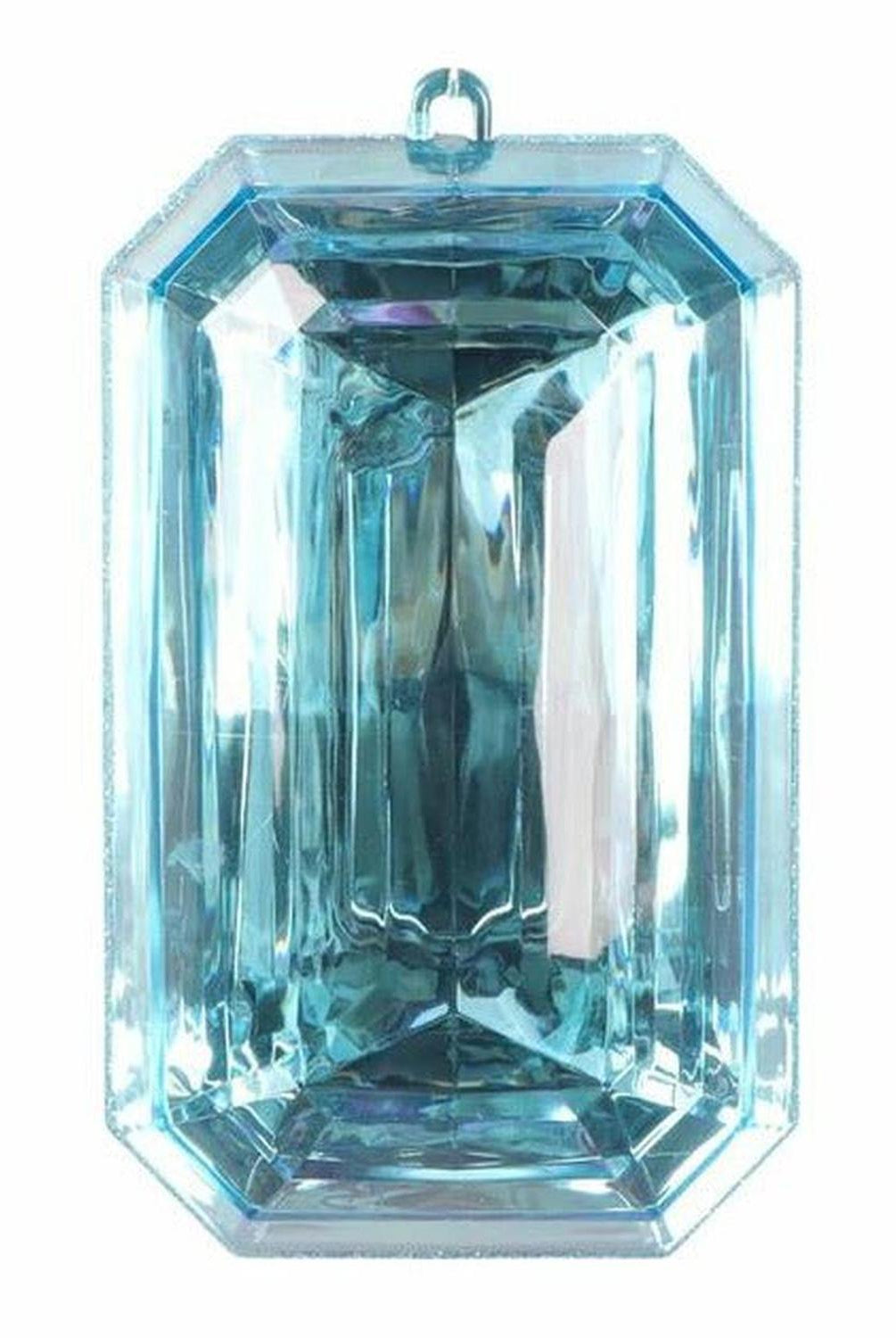 8" Acrylic Rectangle Jewel Ornament: Light Blue