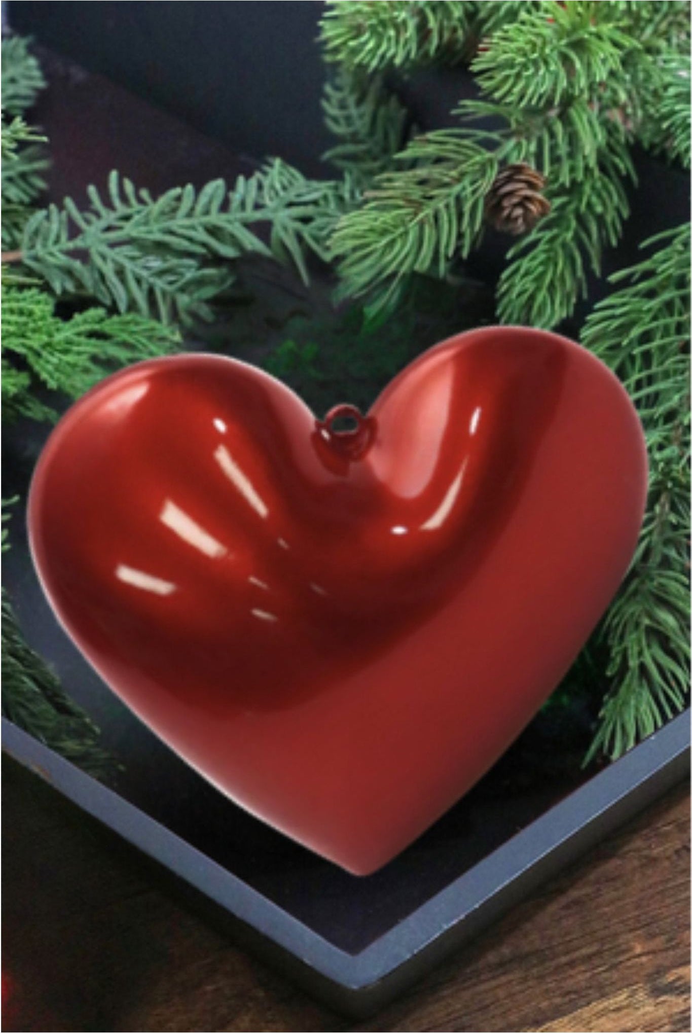 8" Candy Apple Heart - Michelle's aDOORable Creations - Wreath Enhancement