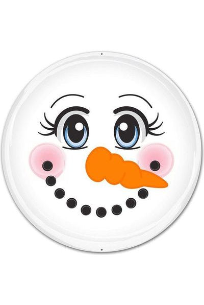 8" Metal Face Sign: Snowman - Michelle's aDOORable Creations - Wooden/Metal Signs