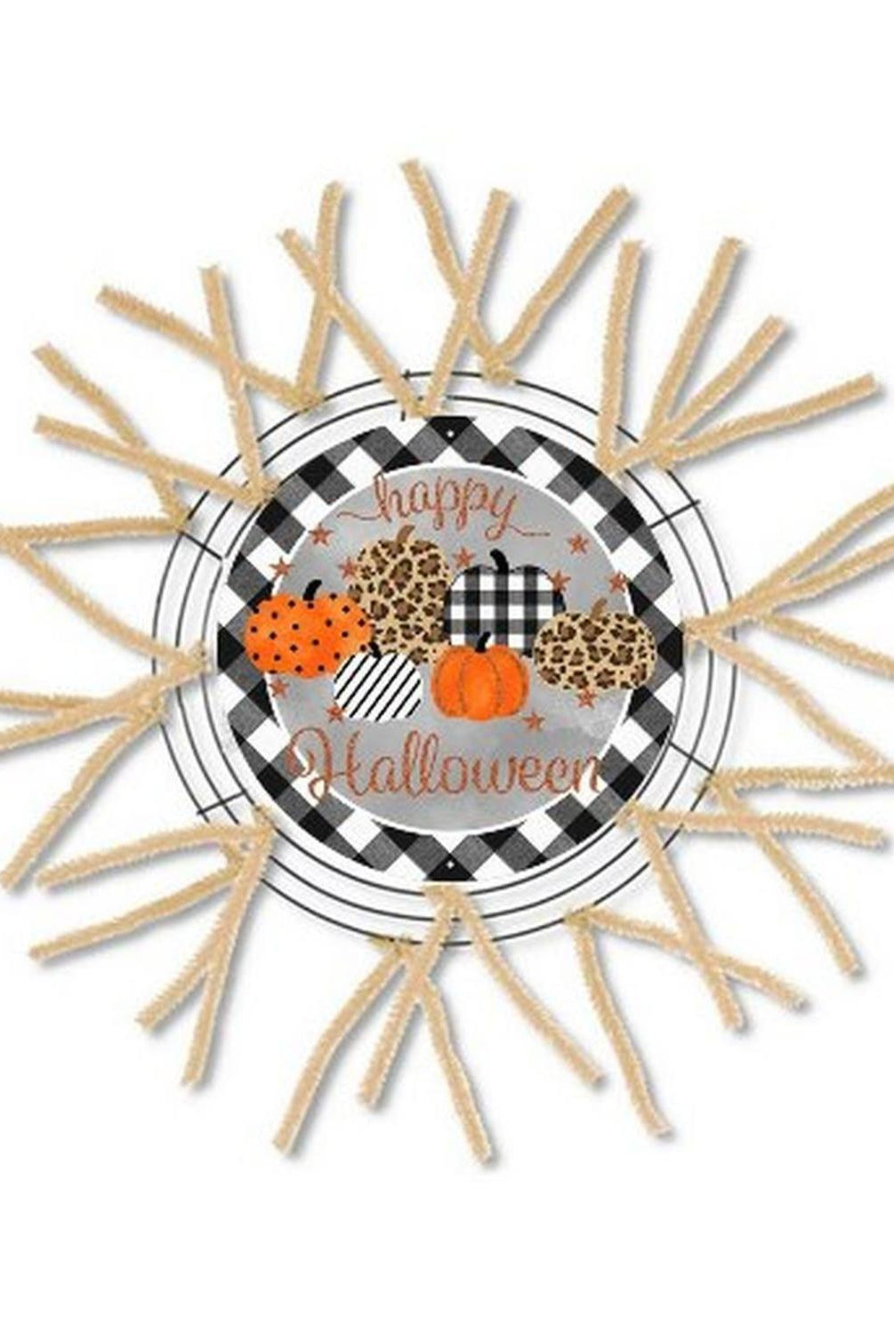 8" Metal Sign: Happy Halloween Pumpkins