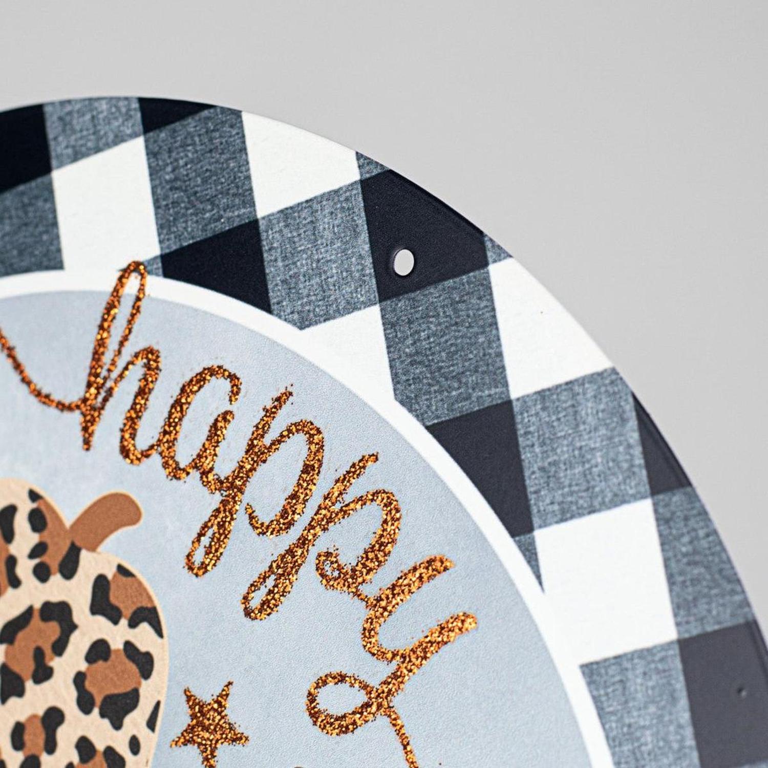 Shop For 8" Metal Sign: Happy Halloween Pumpkins at Michelle's aDOORable Creations