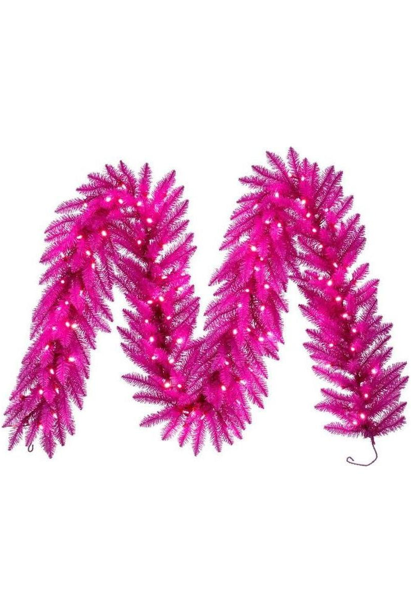 Shop For 9' Hot Pink Artificial Pre - Lit Garland at Michelle's aDOORable Creations