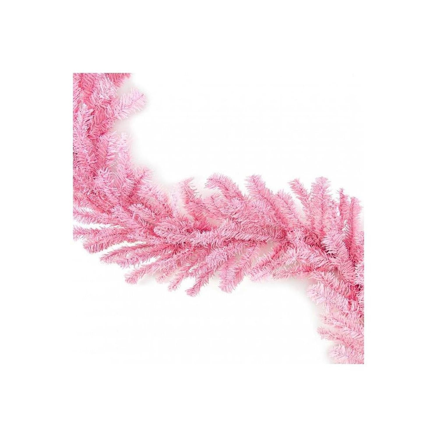 9' King's Pine Garland: Pink Unlit