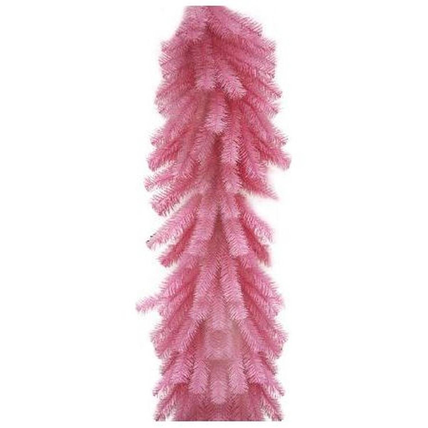 9' King's Pine Garland: Pink Unlit