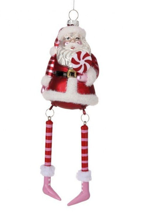 Shop For 9" Santa With Dangling Legs Ornament at Michelle's aDOORable Creations