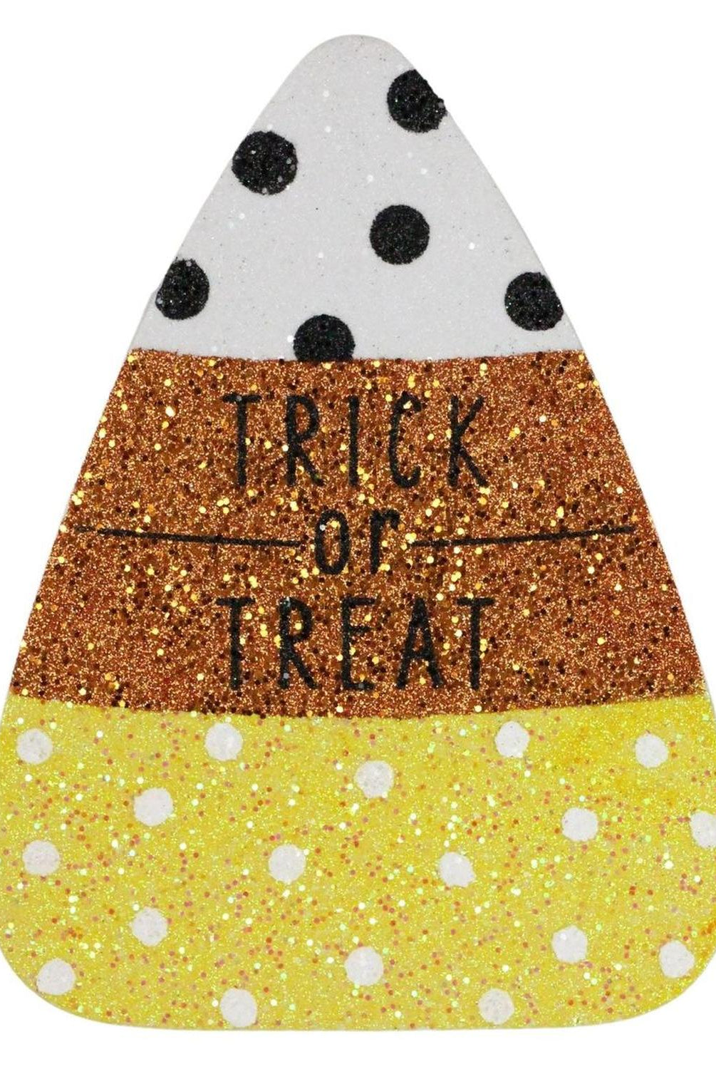 9.5" Glitter Eva Trick or Treat Candy Corn Sign