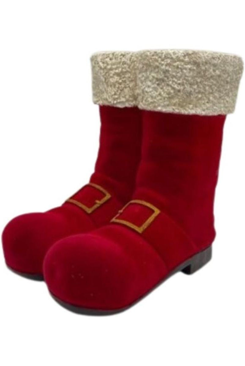 Shop For 9.5" Resin Flocked Santa Boots Container at Michelle's aDOORable Creations