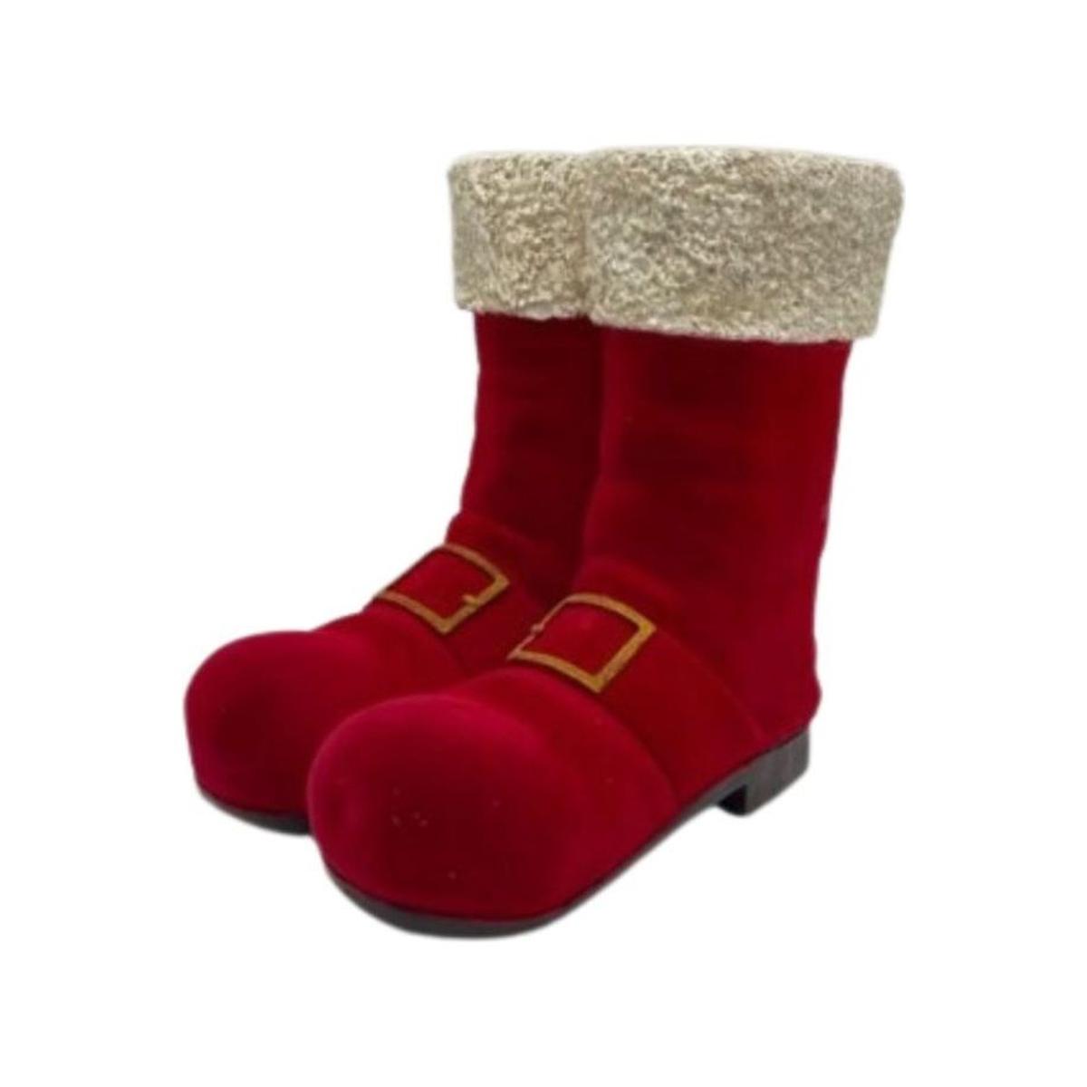 Shop For 9.5" Resin Flocked Santa Boots Container at Michelle's aDOORable Creations