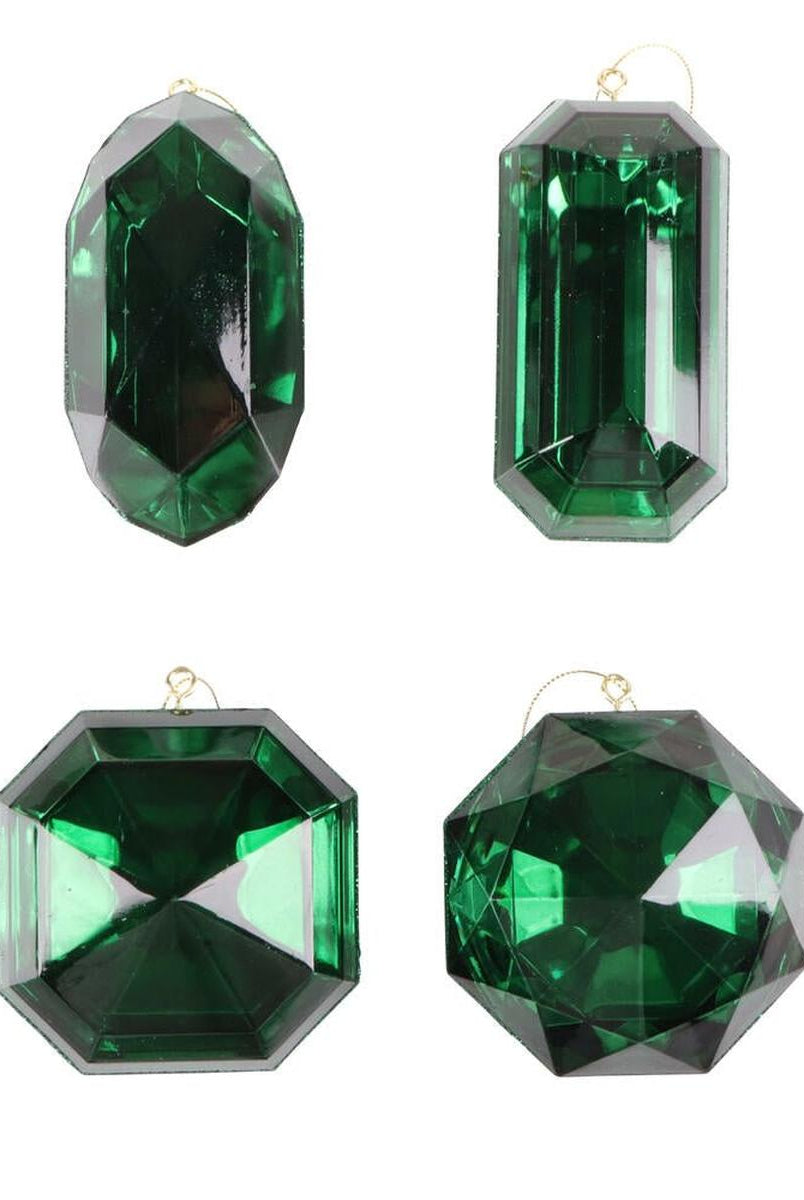 Shop For Acrylic Jewel Assortment Ornament: Green (Set 4) at Michelle's aDOORable Creations