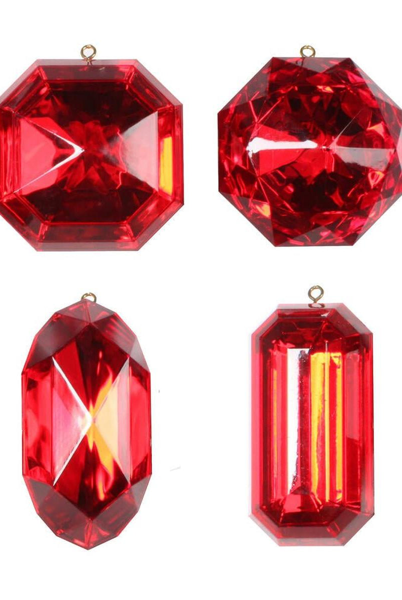 Shop For Acrylic Jewel Assortment Ornament: Red (Set 4) at Michelle's aDOORable Creations