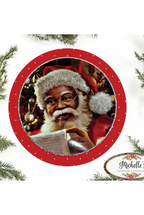 Shop For African American Santa Sign - Wreath Enhancement at Michelle's aDOORable Creations