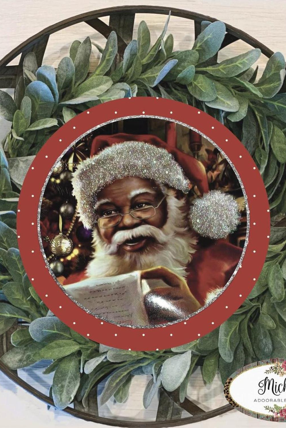 African American Santa Sign