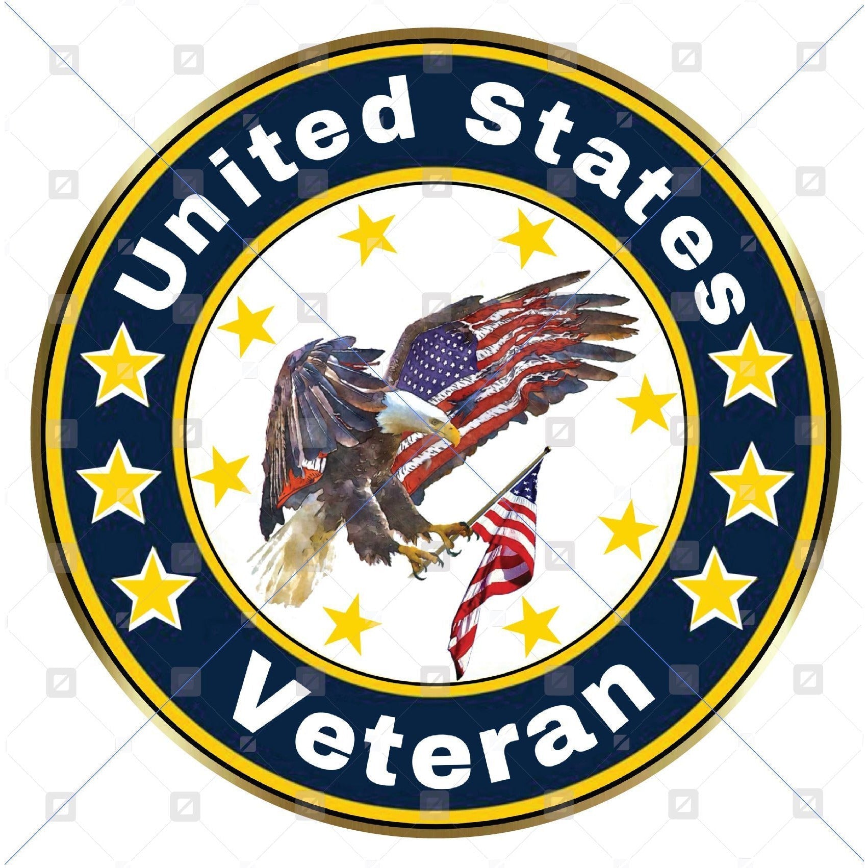 Shop For American Eagle Veteran Round Sign at Michelle's aDOORable Creations