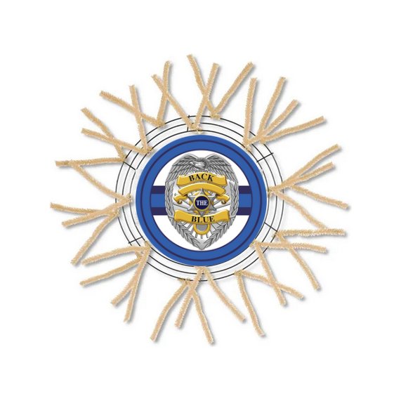 Shop For Back The Blue Badge Shield Round Sign at Michelle's aDOORable Creations