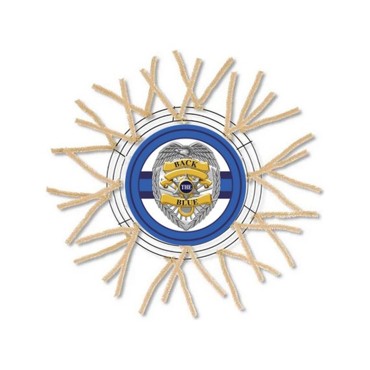 Shop For Back The Blue Badge Shield Round Sign at Michelle's aDOORable Creations