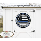 Shop For Back The Blue Thin Blue Line Sign at Michelle's aDOORable Creations